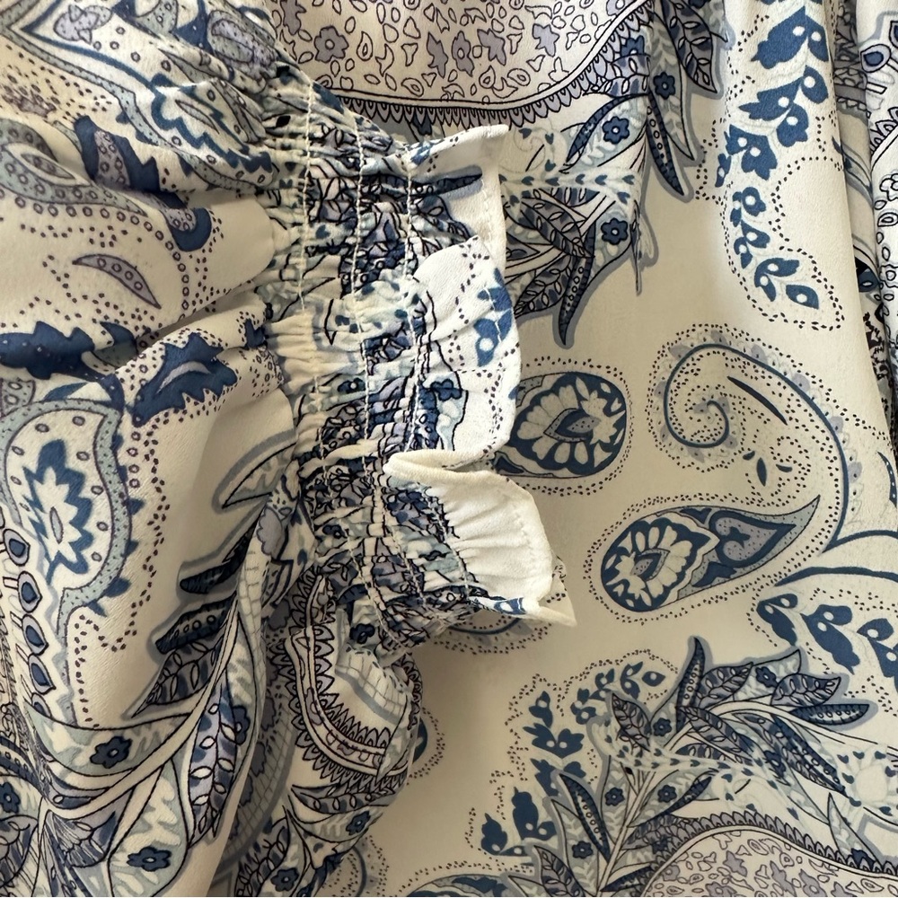 Cynthia Rowley Paisley Print Smocked Sleeve Tunic Blouse Women’s Size 3X - Picture 6 of 9